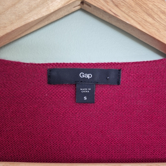 GAP Women's Feminine Raspberry Wool-Blend Open-Front Drape Cardigan Size Small - Picture 5 of 7